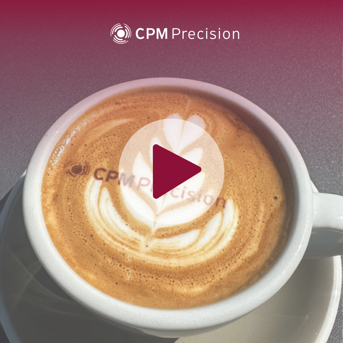 Kaffeetasse mit CPM Precision Logo-Druck während der internen All-Hands Veranstaltung